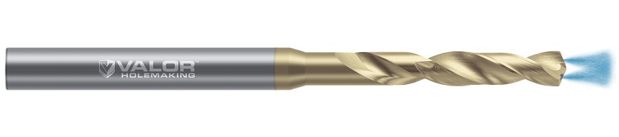 Valor 5xD carbide drill with through-coolant