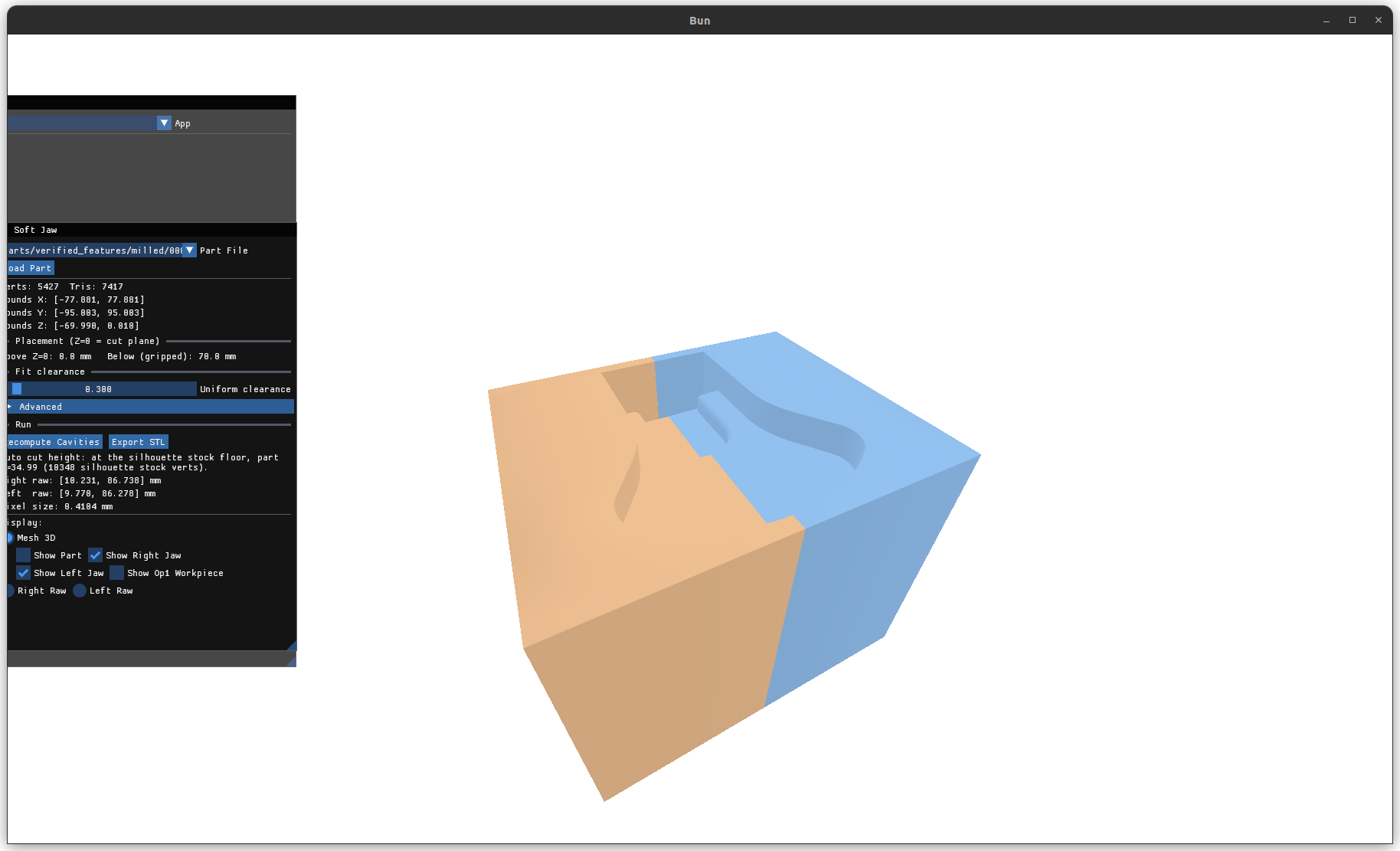 Generated left and right jaw pair
